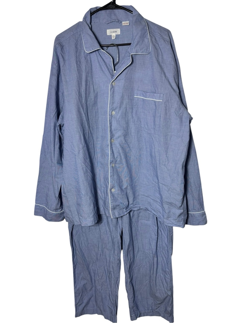 J crew men’s xxl 100%‎ cotton poplin pajama set long sleeve